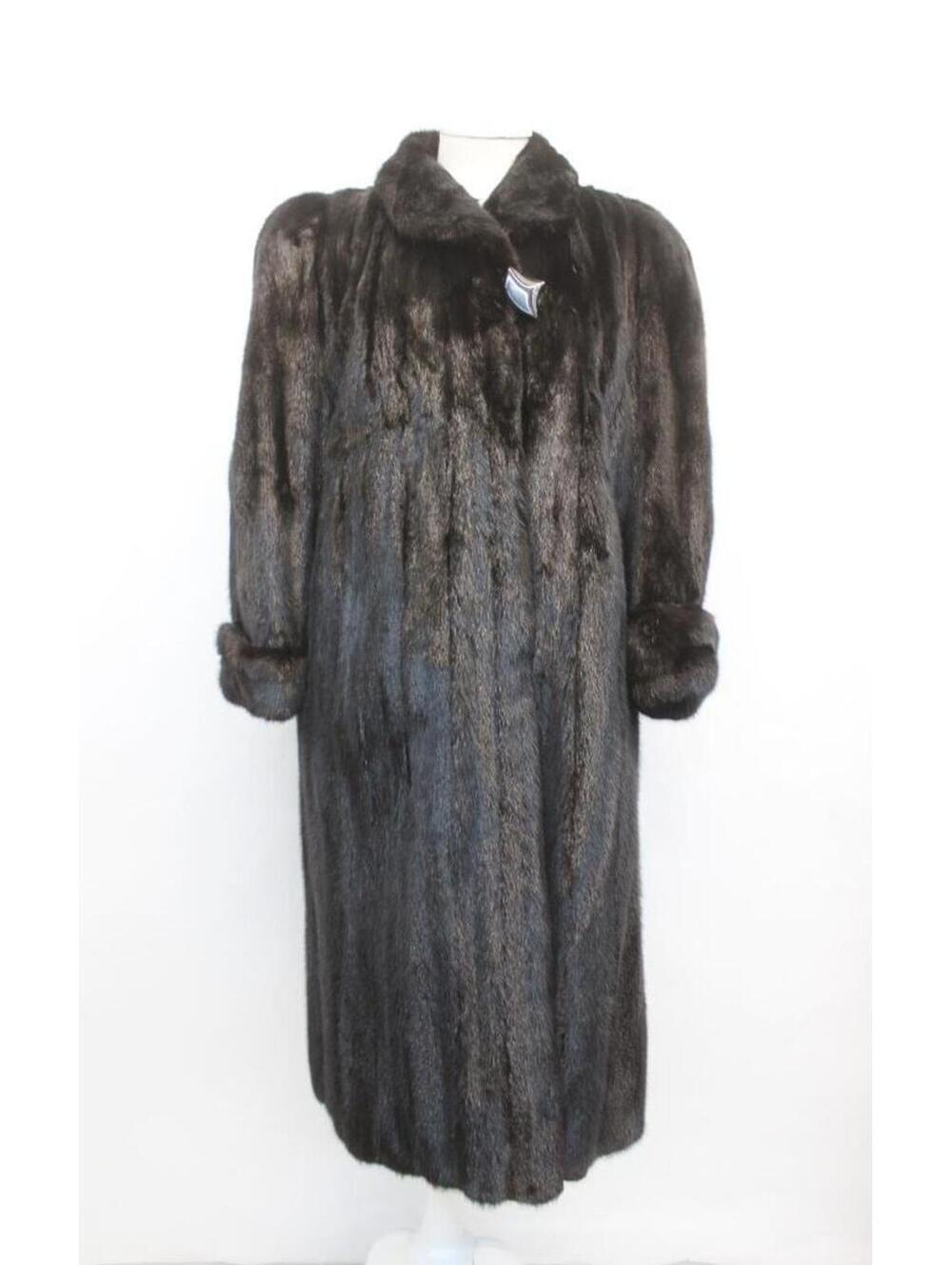 Excellent Black Canadian Mink Fur Coat Jacket Women Woman Size 8 Medium